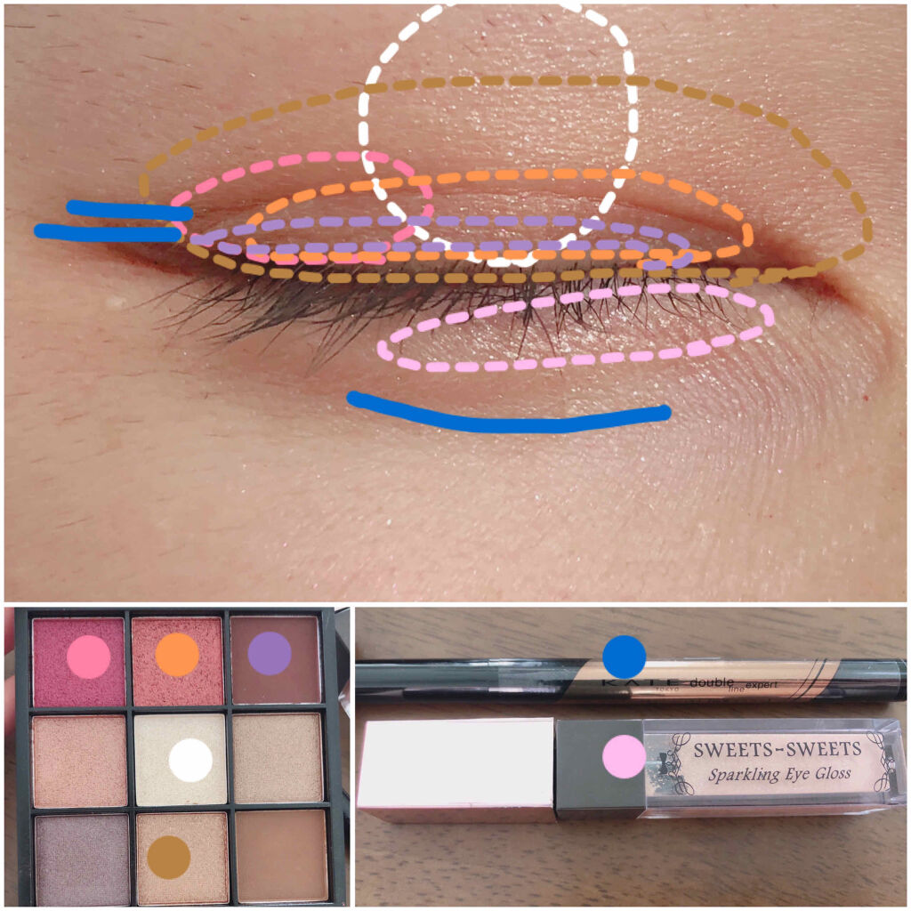 スパークリングアイグロス/スウィーツ スウィーツ/リキッドアイシャドウを使ったクチコミ（2枚目）