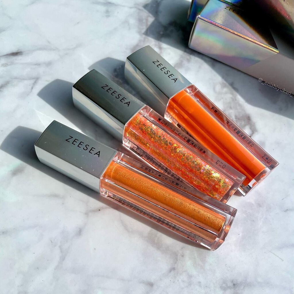 ダイヤモンドシリーズ 星空リキッドアイシャドウ OR 01 マットオレンジ/ZEESEA/リキッドアイシャドウを使ったクチコミ（2枚目）