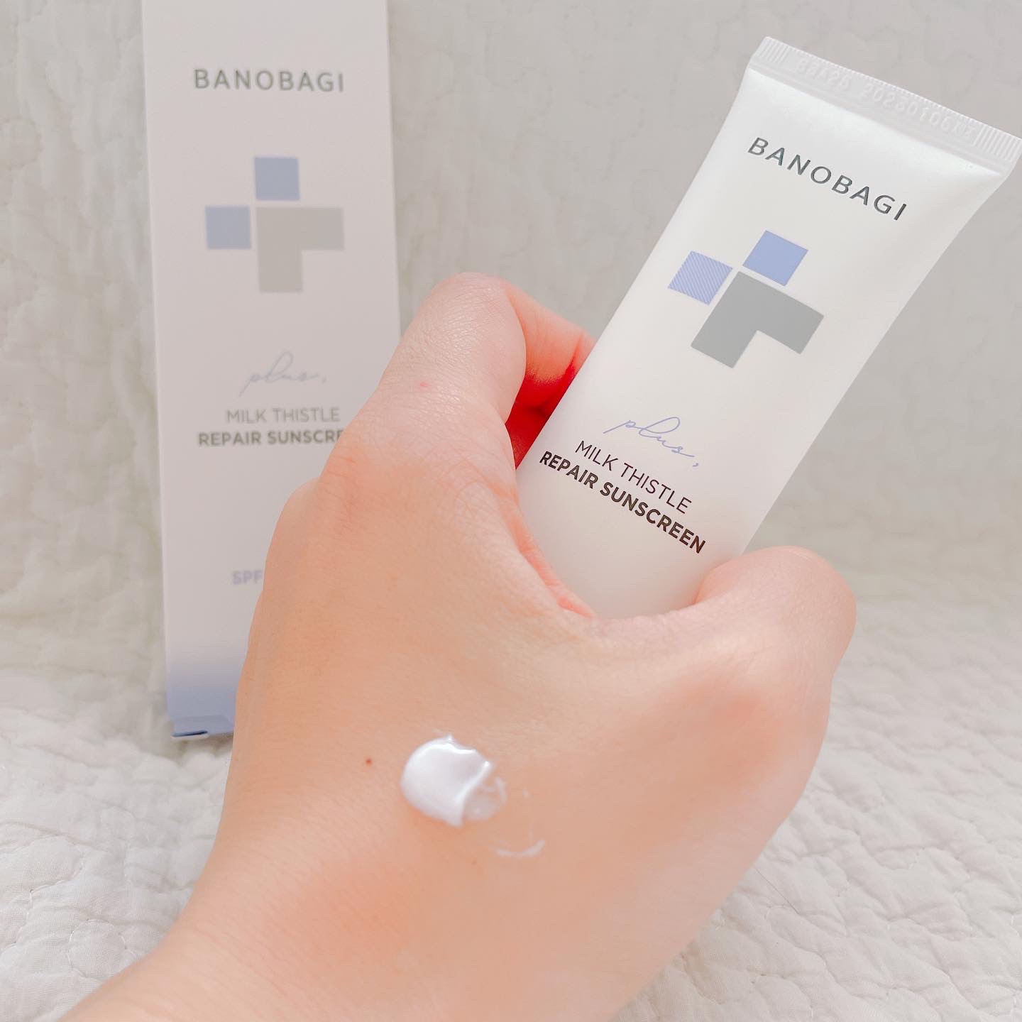 ミルクシスルリペアシカサンスクリーンプラス/BANOBAGI/日焼け止めミルクを使ったクチコミ（3枚目）