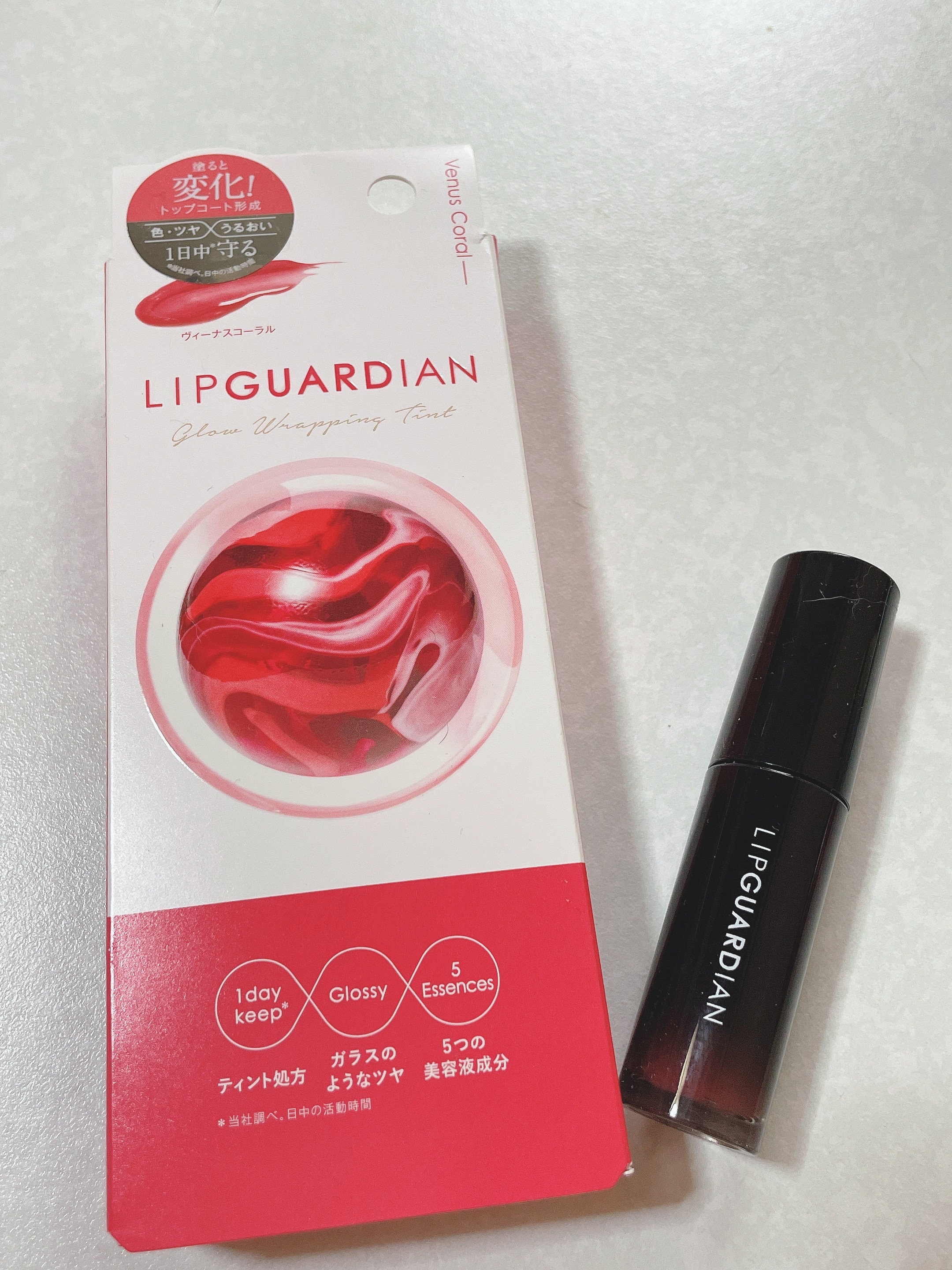 グロウラッピングティント 01 ヴィーナスコーラル/LIPGUARDIAN/リップティントを使ったクチコミ（1枚目）