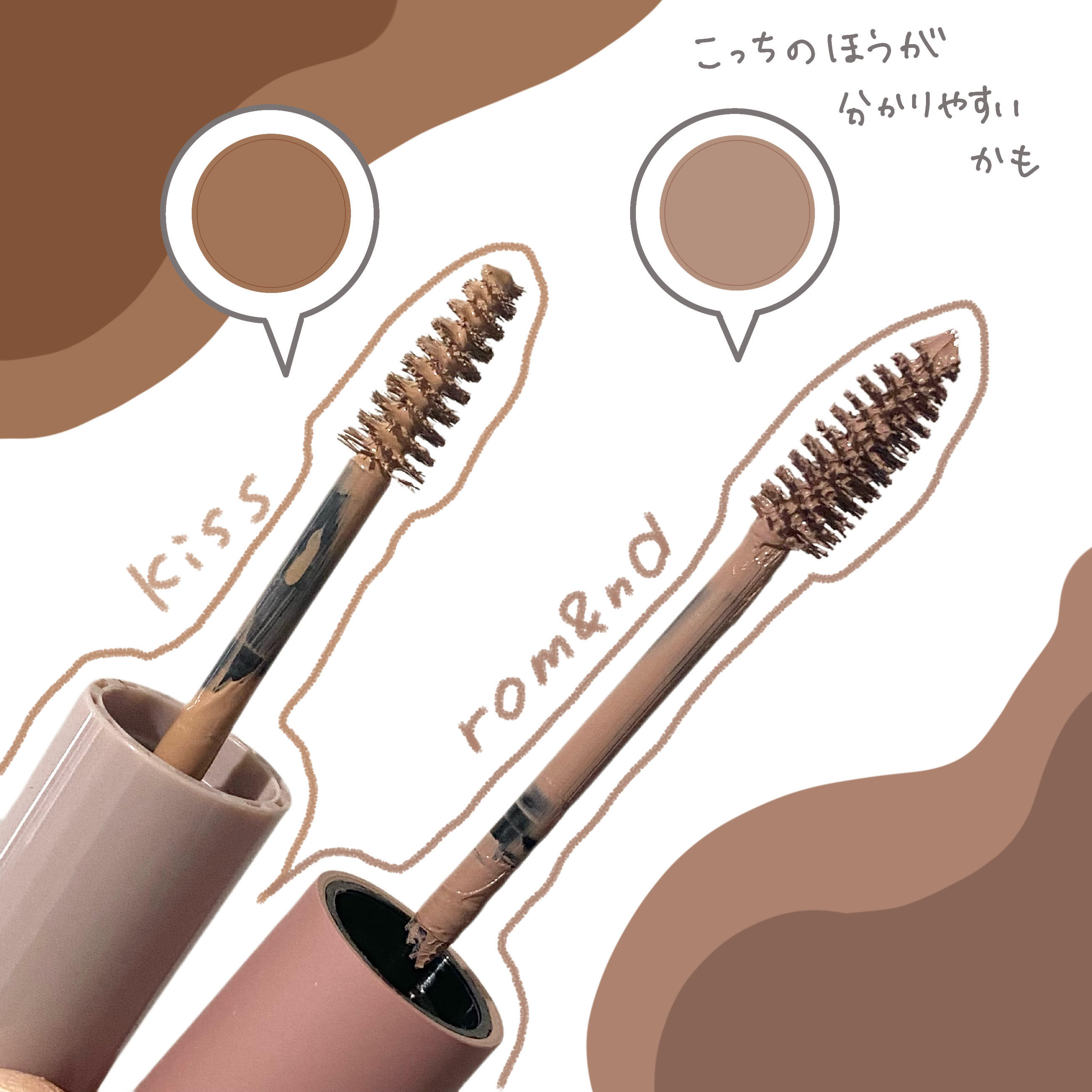 ハンオールブロウカラ/rom&nd/眉マスカラを使ったクチコミ（3枚目）