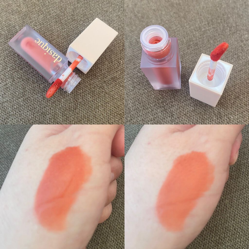 ブラーベルベットティント #01 Flat Rose/dasique/リップティントを使ったクチコミ（3枚目）