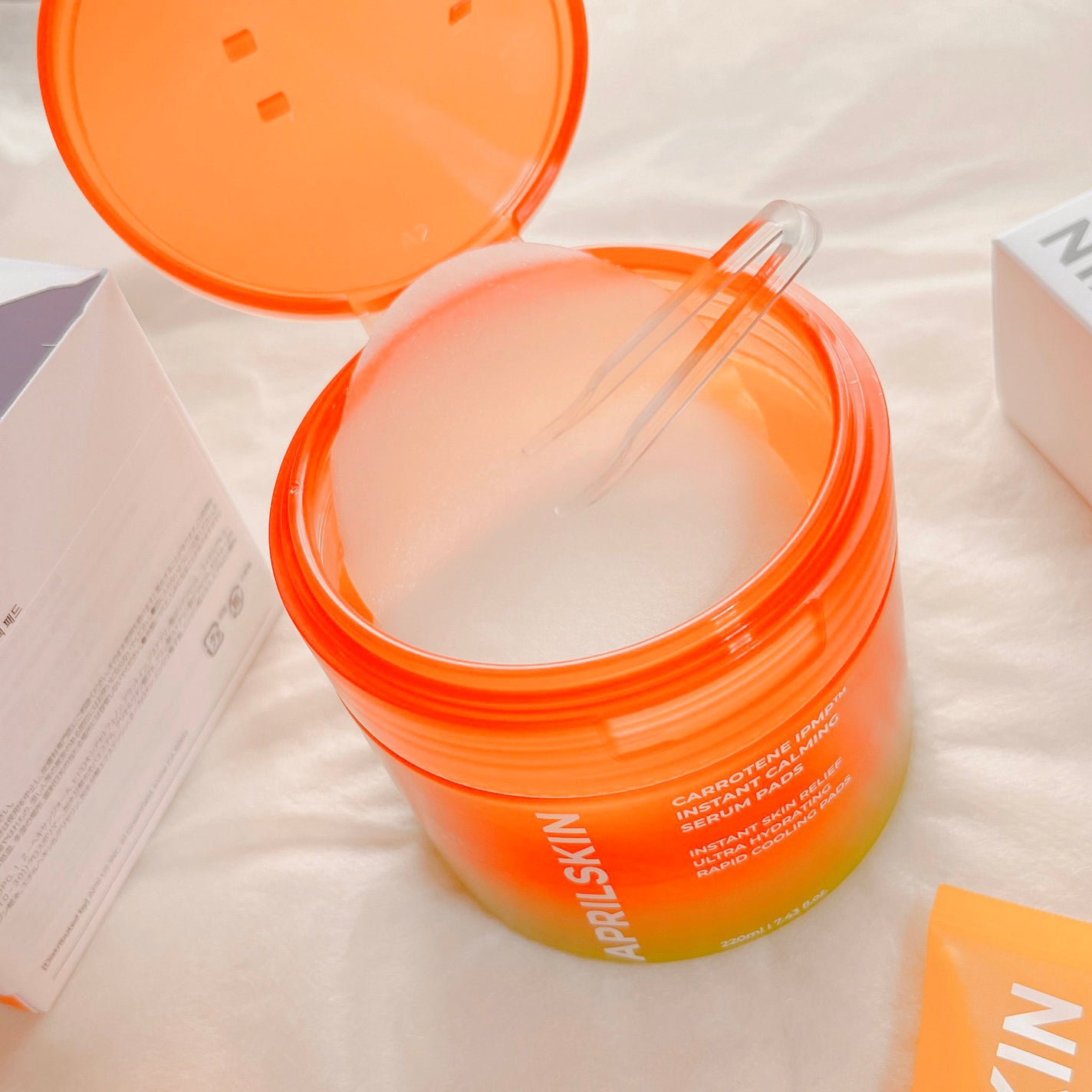 カロテンIPMP(TM) ブレミッシュカーミングセラムパッド/APRILSKIN/トナーパッドを使ったクチコミ(1枚目)