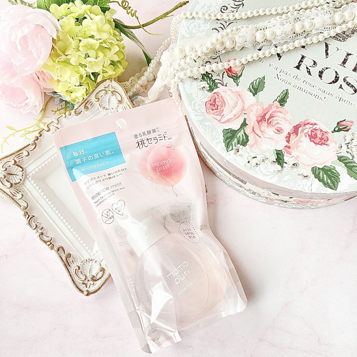 ぷりっと桃肌ミスト/ももぷり/美容液を使ったクチコミ（2枚目）