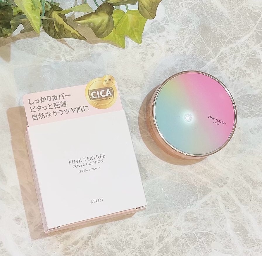 ピンクティーツリーカバークッション/APLIN/クッションファンデーションを使ったクチコミ(1枚目)