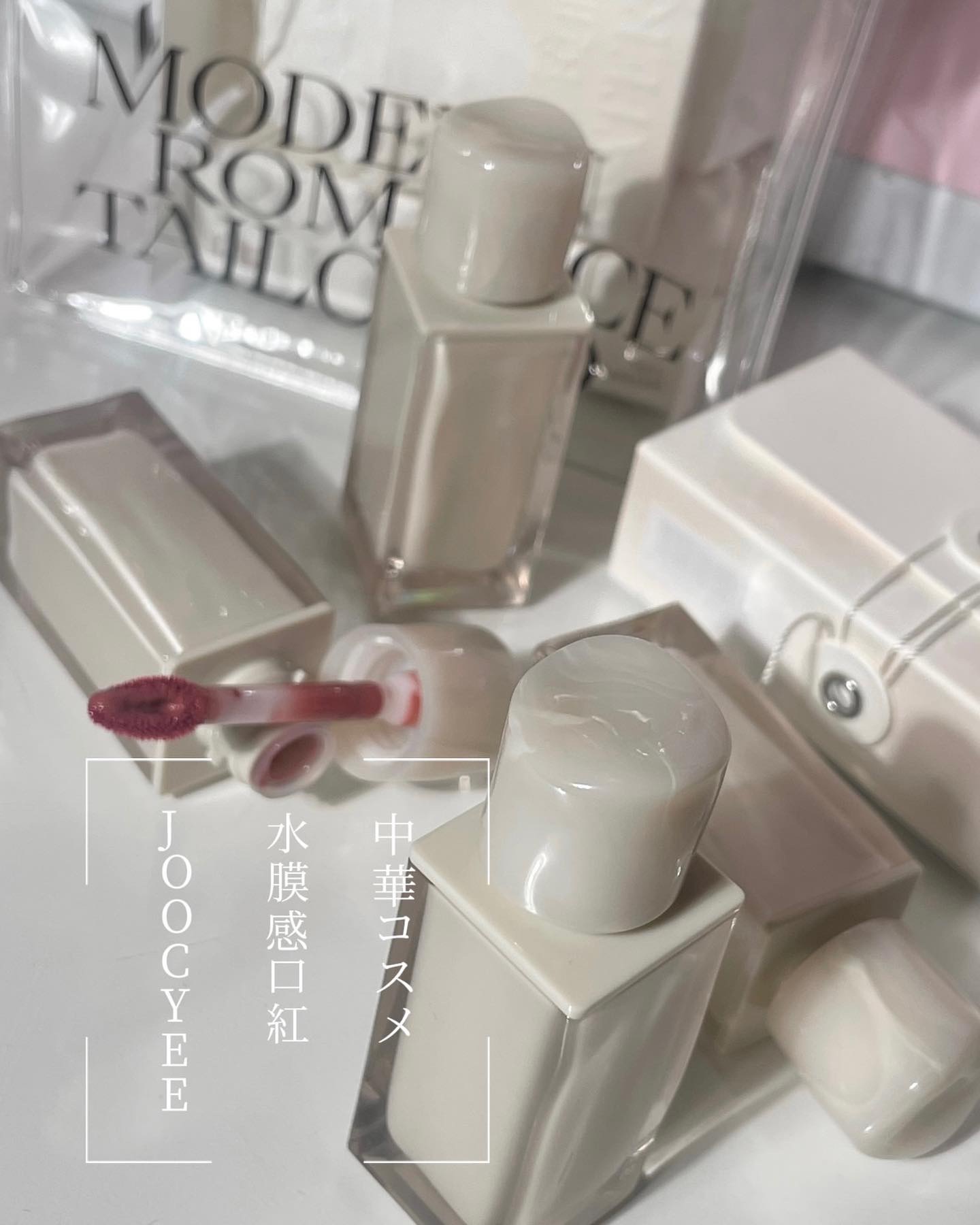 ウォータリーフィルムティント 726L 冷浸桃花/Joocyee/リップグロスを使ったクチコミ（1枚目）