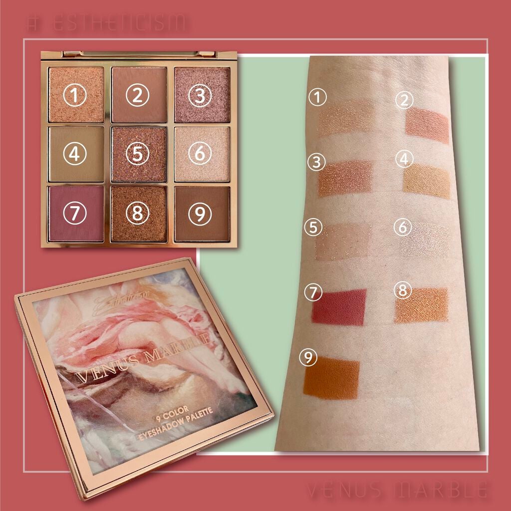 VenusMarble 9色アイシャドウパレット/Venus Marble/アイシャドウパレットを使ったクチコミ(2枚目)