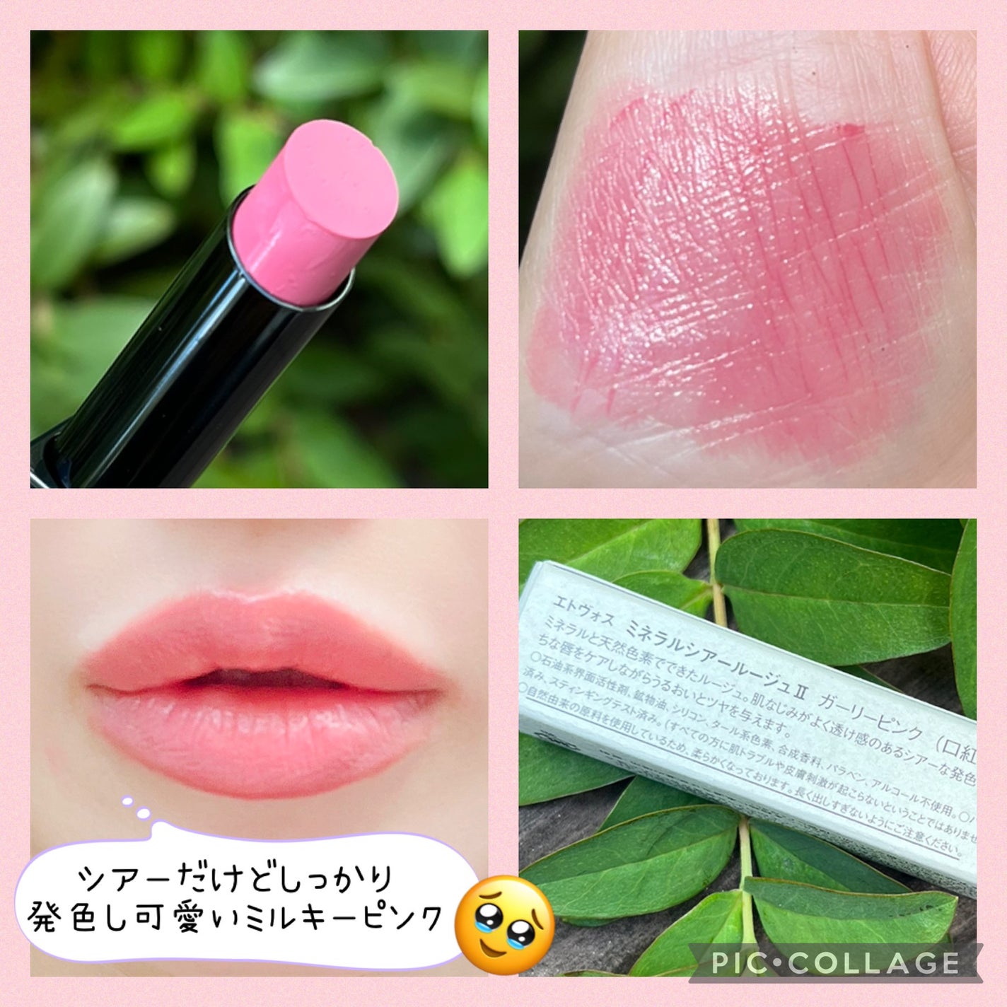 ミネラルシアールージュⅡ/エトヴォス/口紅を使ったクチコミ(2枚目)