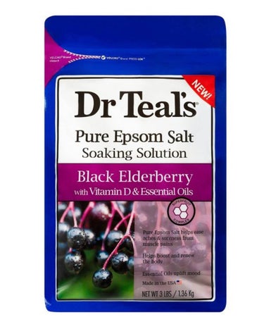 Dr Teal'sのエプソムソルト入浴剤です。

前回の投稿と同じですが
以前にも他の香りのものを使ったことが何度かあり
今回はblack Elderberryを購入しました。

使い切って