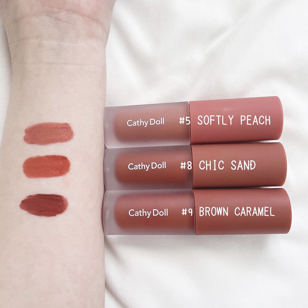 リップアンドチーク ヌードマットティント/CathyDoll/リップティントを使ったクチコミ（2枚目）
