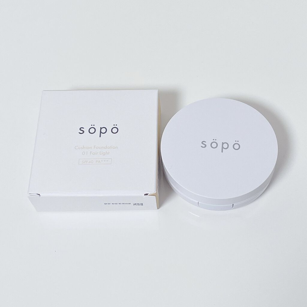 クッションファンデ 01 フェアライト/sopo/クッションファンデーションを使ったクチコミ（1枚目）