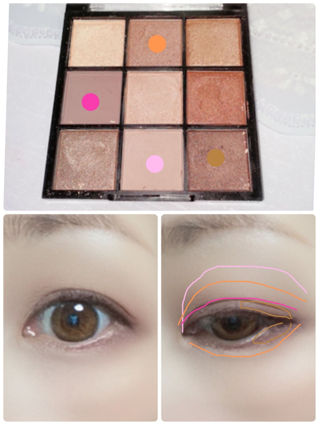 UR GLAM BLOOMING EYE COLOR PALETTE/U R GLAM/アイシャドウパレットを使ったクチコミ(2枚目)