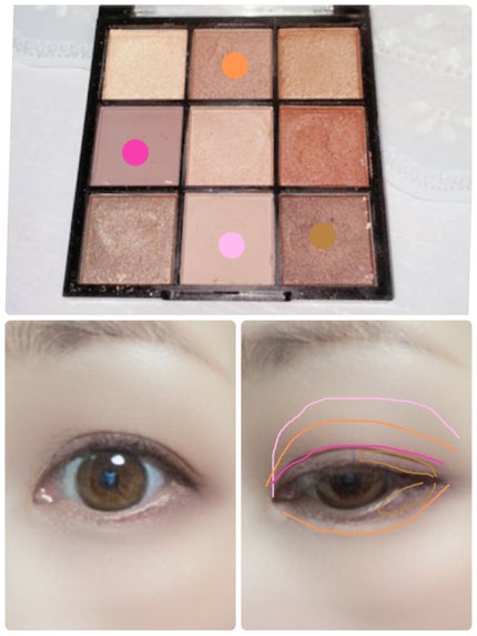 UR GLAM BLOOMING EYE COLOR PALETTE/U R GLAM/アイシャドウパレットを使ったクチコミ(2枚目)