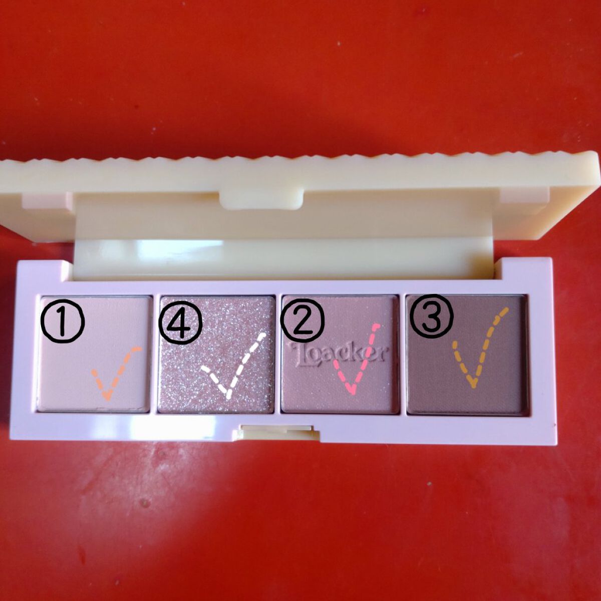 ローカー プレイカラーアイズミニ ラズベリーヨーグルト/ETUDE/アイシャドウパレットを使ったクチコミ（2枚目）