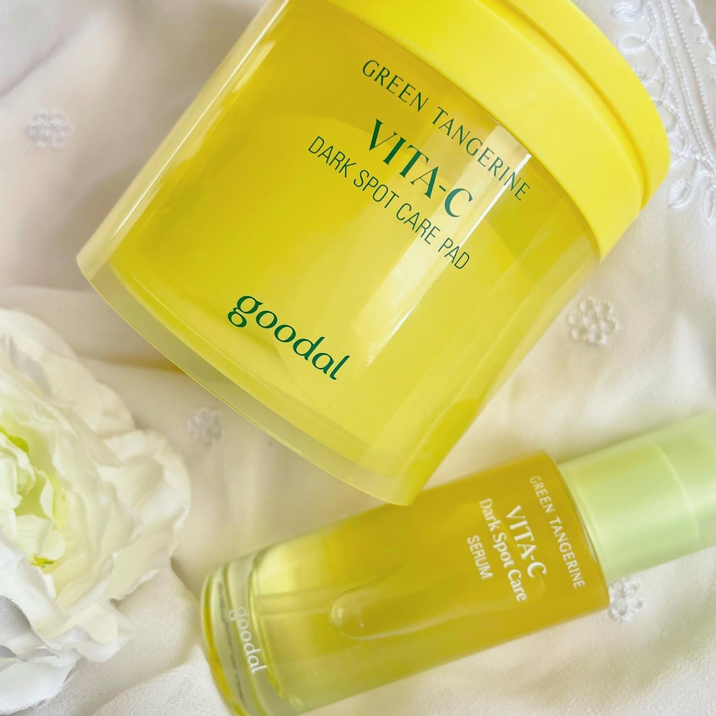 グリーンタンジェリン ビタCダークスポットケアパッド/goodal/トナーパッドを使ったクチコミ（1枚目）
