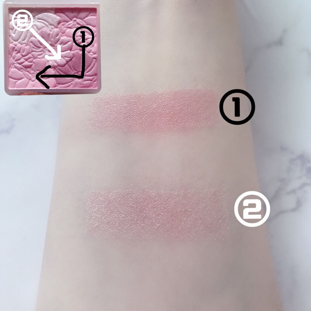 グロウフルールチークス(ブレンドタイプ)/キャンメイク/パウダーチークを使ったクチコミ(3枚目)