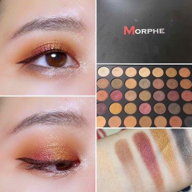 Morphe 35F - Fall Into Frost Paletteのクチコミ「秋、落ち葉メイク🍂


Morpheというアメリカのコスメブランドのアイシャドウでアイメイク💖.....」（1枚目）