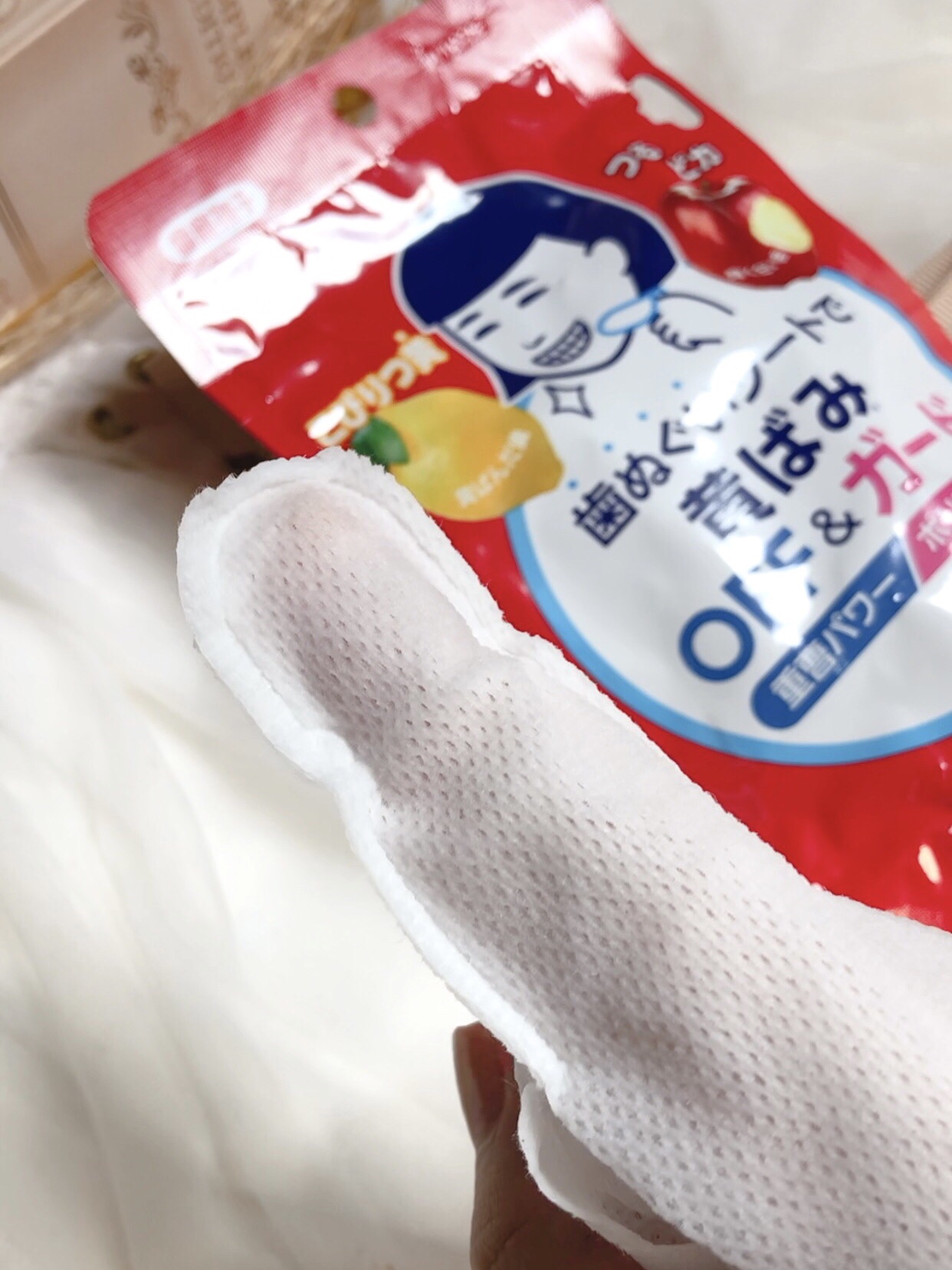 重曹歯ぬぐいシート/歯磨撫子/その他オーラルケアを使ったクチコミ（2枚目）