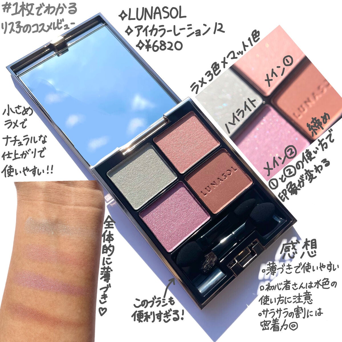 アイカラーレーション/LUNASOL/アイシャドウパレットを使ったクチコミ(1枚目)