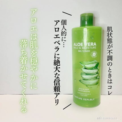 マイルド&モイスチャー アロエビッグトナー/ネイチャーリパブリック/化粧水を使ったクチコミ(5枚目)