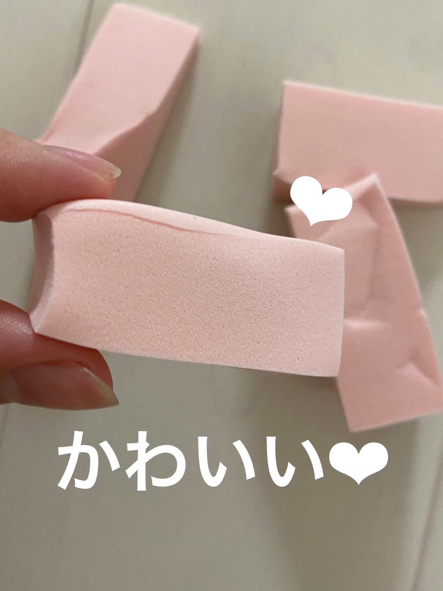 メイクアップスポンジ(バリューパック ウェッジ型 30個)/DAISO/パフ・スポンジを使ったクチコミ(2枚目)