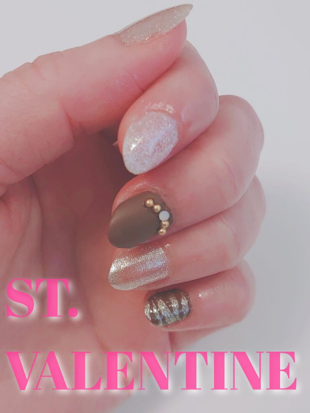 #マットネイル,#チョコレートネイル,#チョコネイル,#バレンタインネイル,#ブラウンネイル,#ゴールドネイル,#ホワイトネイルのネイルデザイン