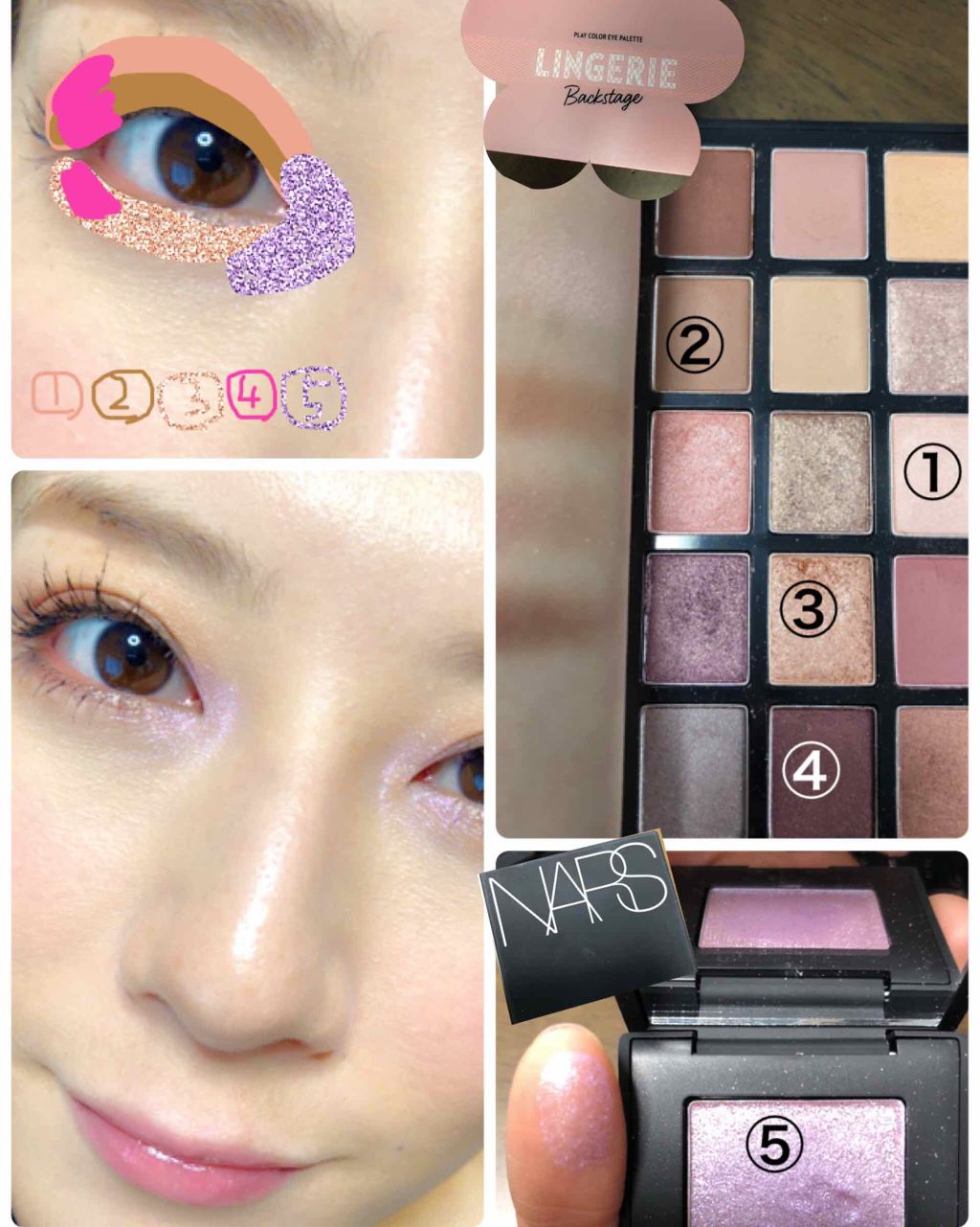 プレイカラーアイパレット ランジェリーバックステージ/ETUDE/アイシャドウパレットを使ったクチコミ（2枚目）