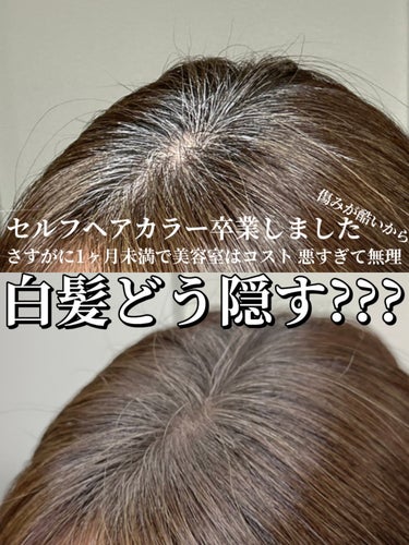 CEZANNE ヘアメイクパウダーのクチコミ「\コスパ◎白髪の隠し方/


10年近く使用していた市販のセルフ白髪染め
泡タイプで楽だったん.....」（1枚目）