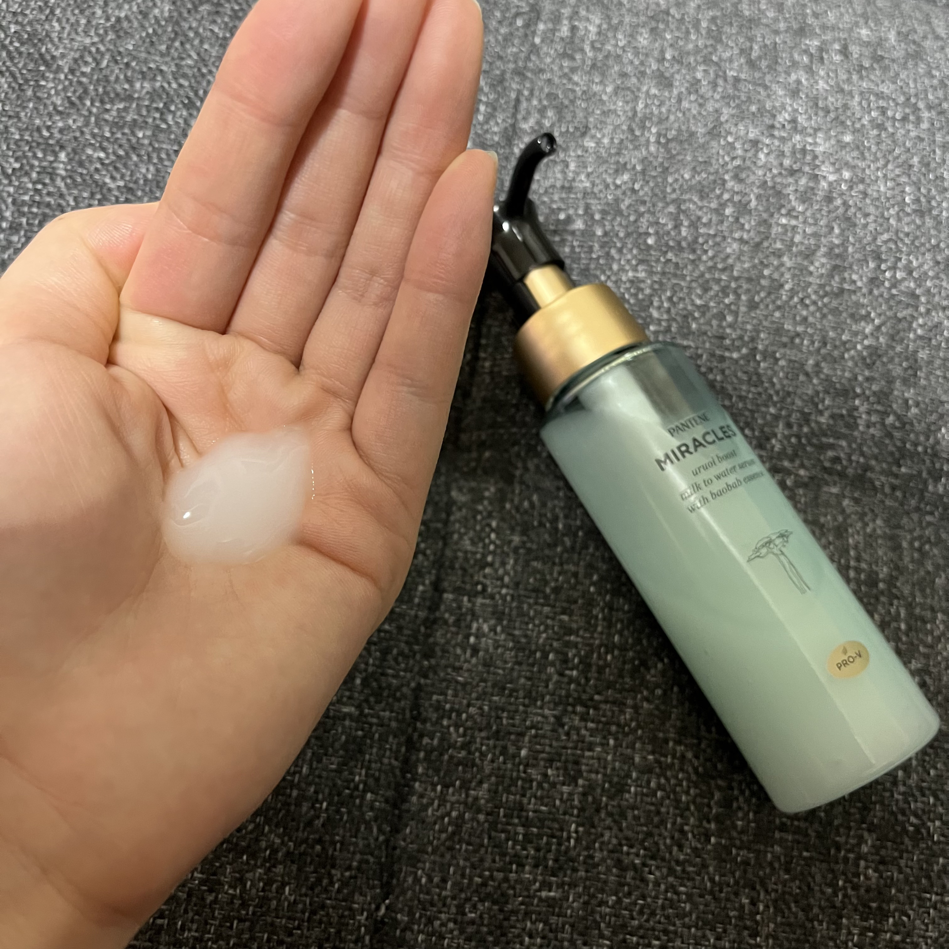 ミラクルズ うるおいブーストミルクウォーターセラム/パンテーン/アウトバストリートメントを使ったクチコミ（2枚目）