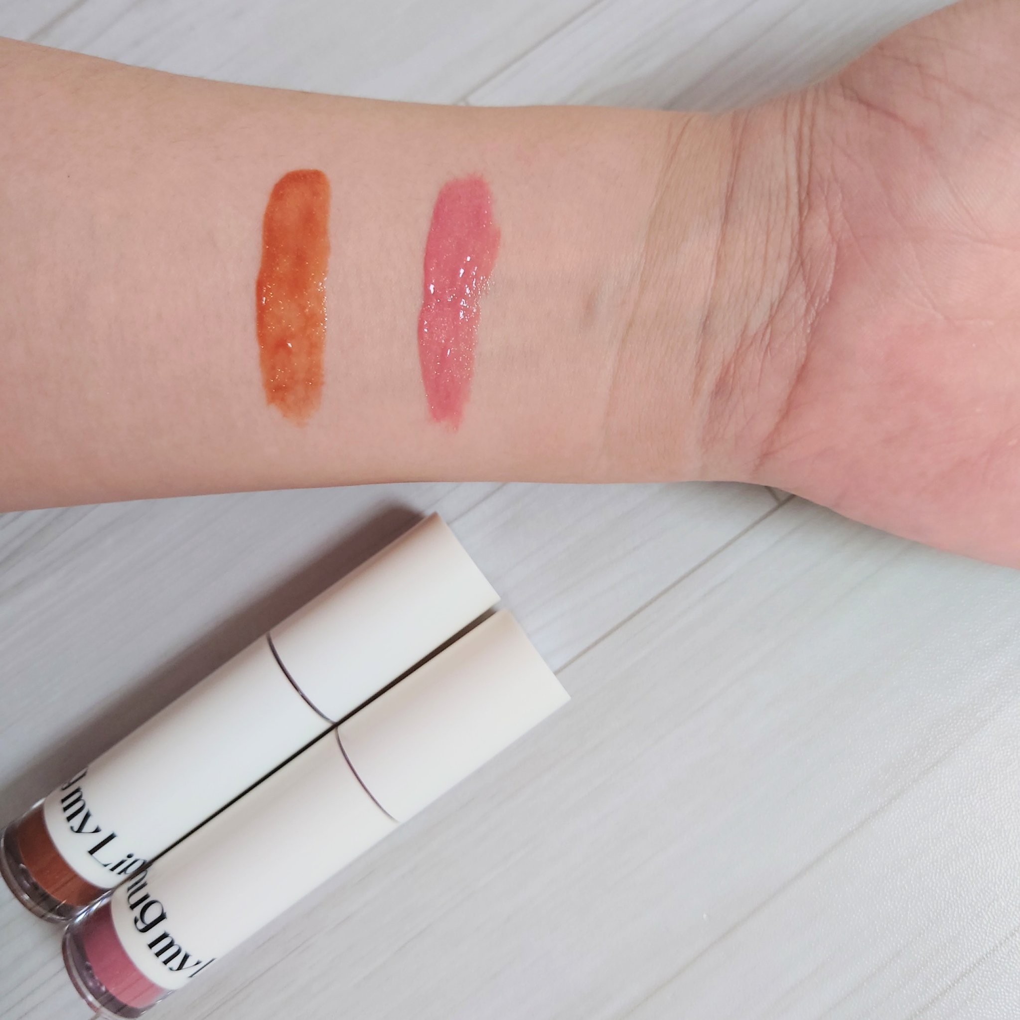 アップトゥーミー　ハグマイリップ　カラーロックプランパー 103 ブッシュドメロウ（限定色）/up2me/リッププランパーを使ったクチコミ（3枚目）