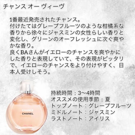チャンス オー タンドゥル オードゥ トワレット(ヴァポリザター)/CHANEL/香水(レディース)を使ったクチコミ(5枚目)