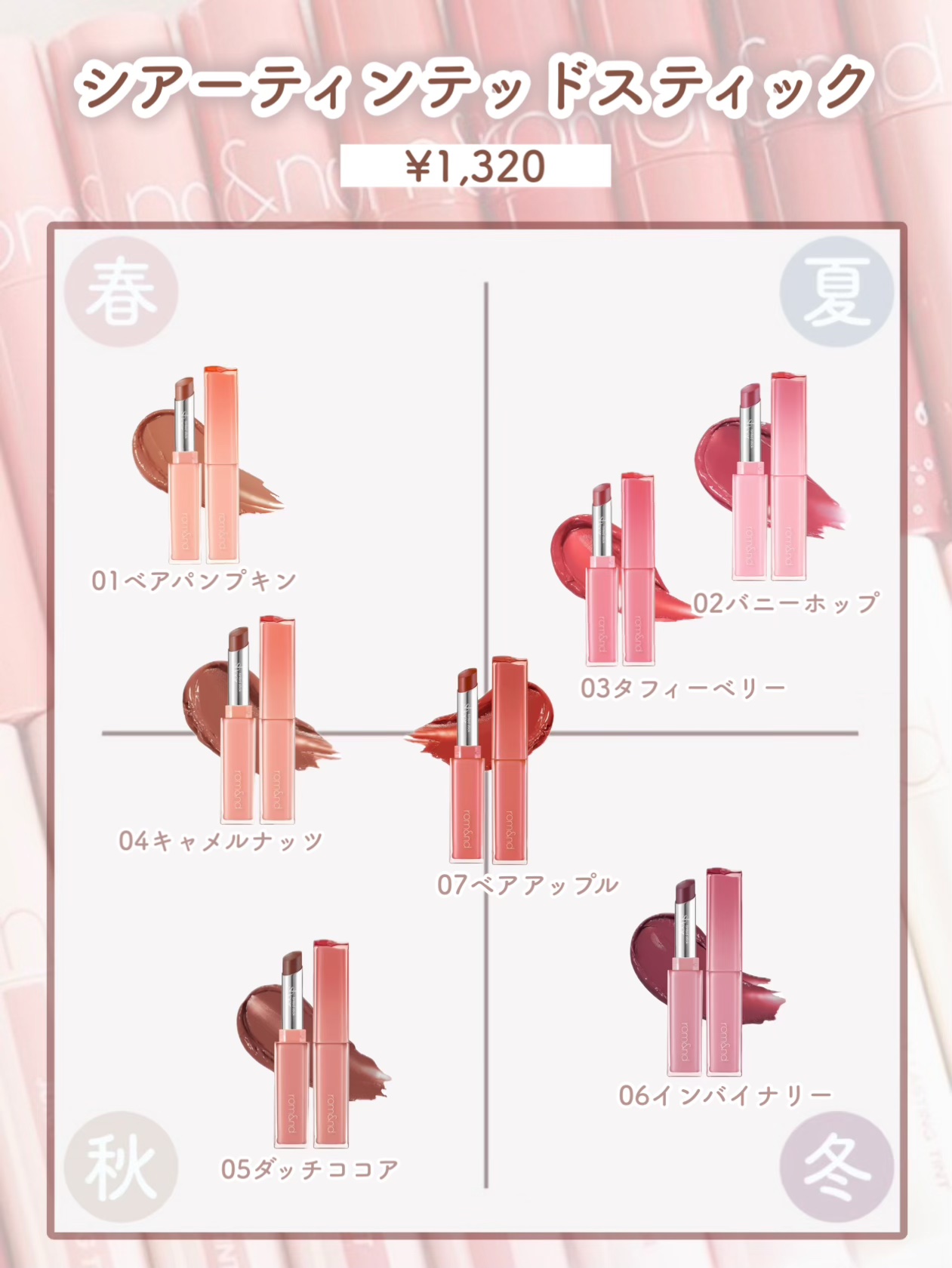 グラスティングカラーグロス/rom&nd/リップグロスを使ったクチコミ（2枚目）