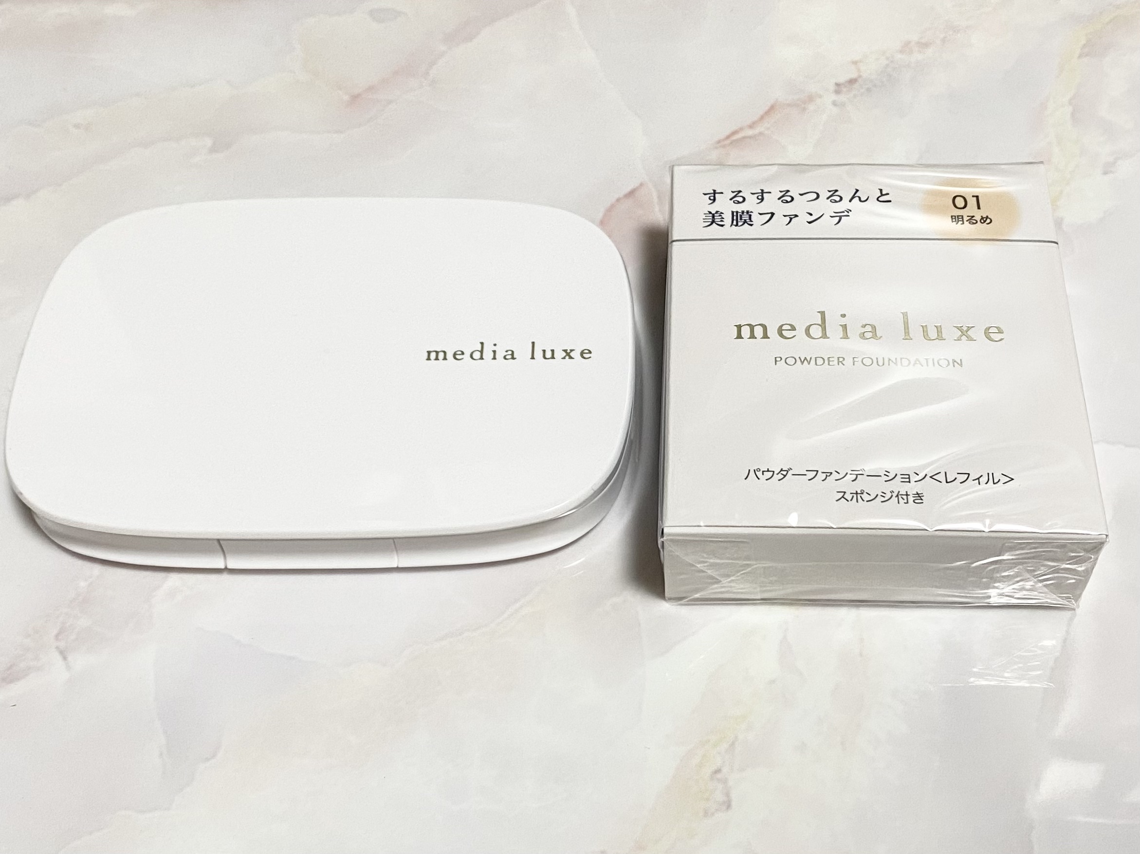 パウダーファンデーション/media luxe/パウダーファンデーションを使ったクチコミ（1枚目）