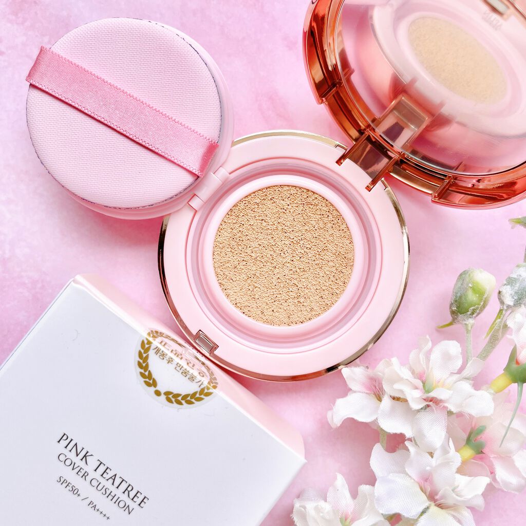 ピンクティーツリーカバークッション/APLIN/クッションファンデーションを使ったクチコミ(2枚目)