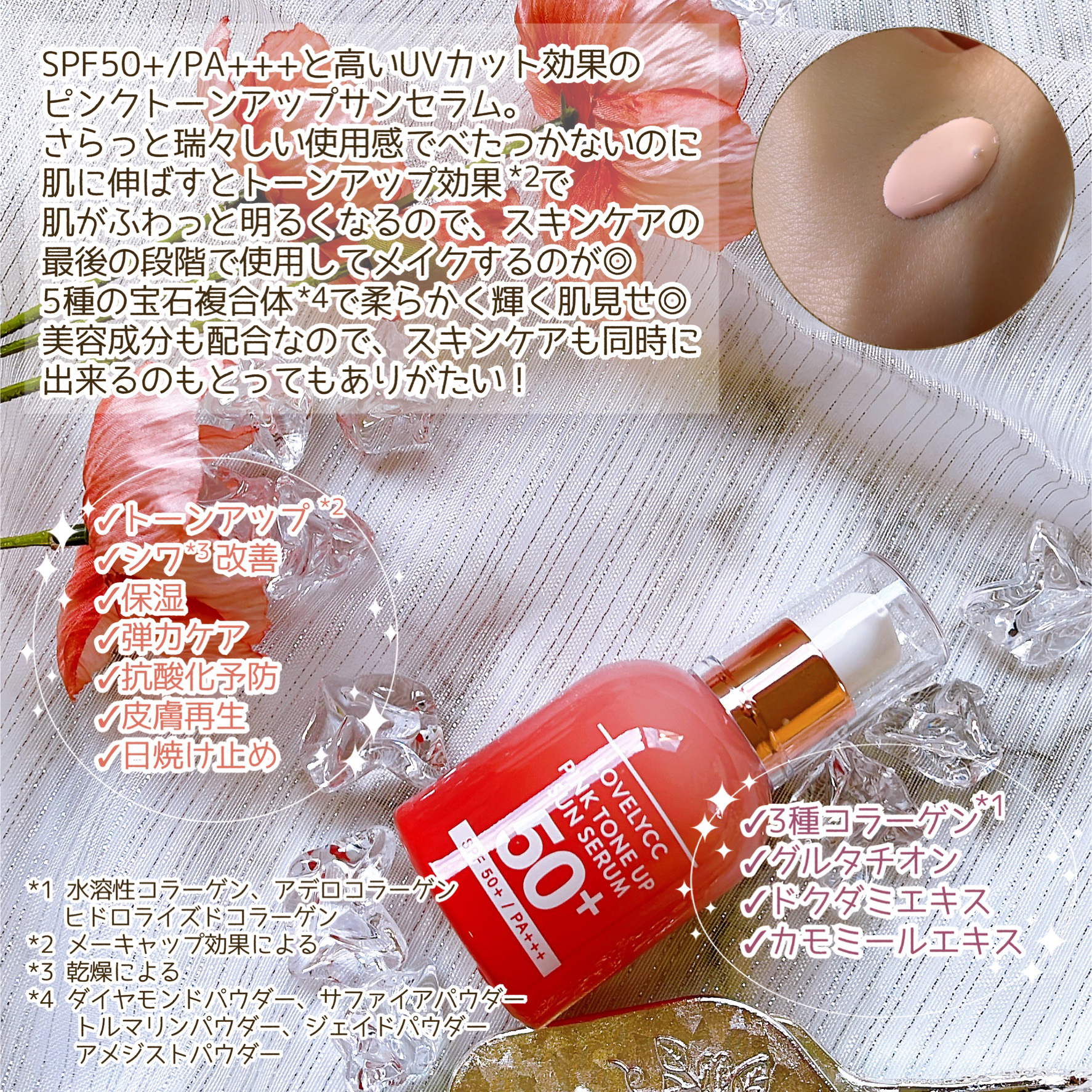 ピンクトーンアップサンセラム/LOVELYCC/化粧下地を使ったクチコミ（3枚目）