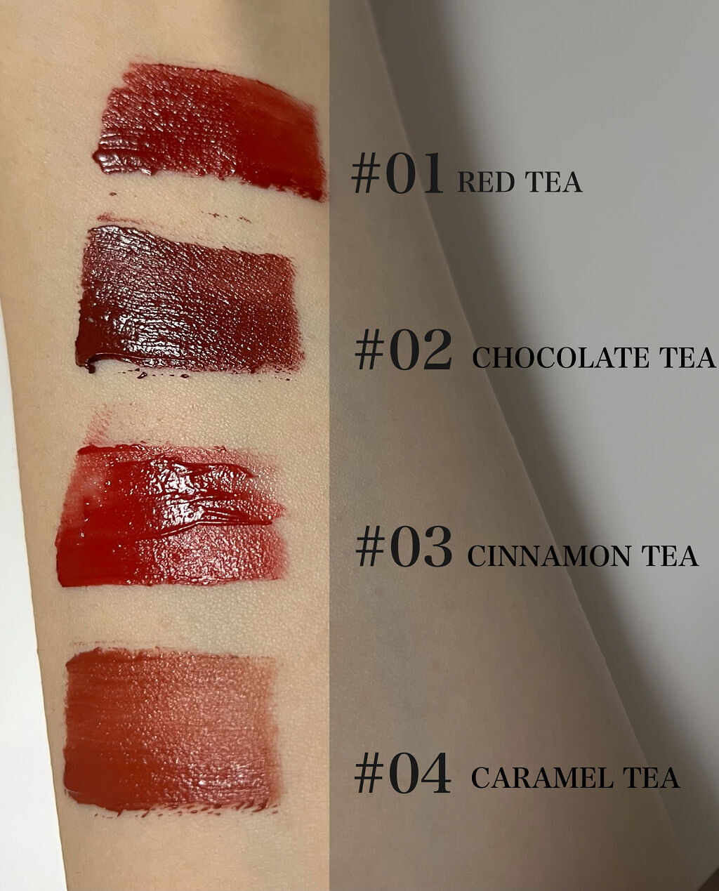 ミルクティーベルベットティント 01 レッドティー/rom&nd/リップティントを使ったクチコミ（2枚目）