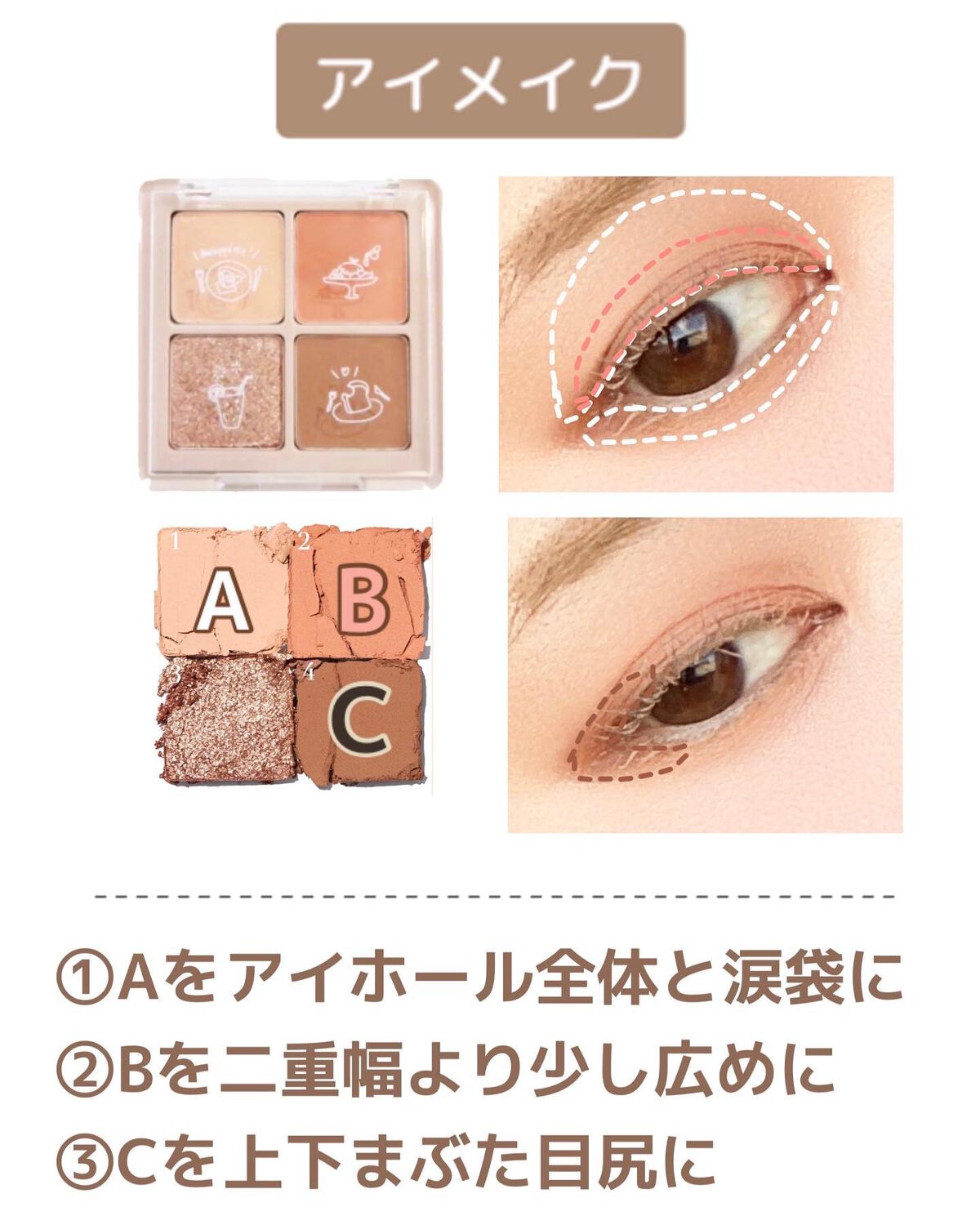 Peach Blush Toast cafe eye palette 02_Mignon Toast/NOTONE/アイシャドウパレットを使ったクチコミ（3枚目）
