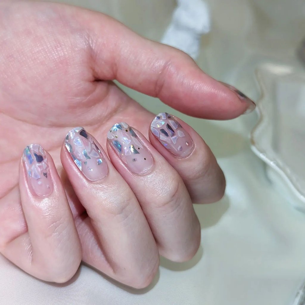 セミキュアジェルネイル（ハンド） ND-351 N Petal Rain (Cherry blossom Collection)/ohora/ネイルシールを使ったクチコミ（2枚目）