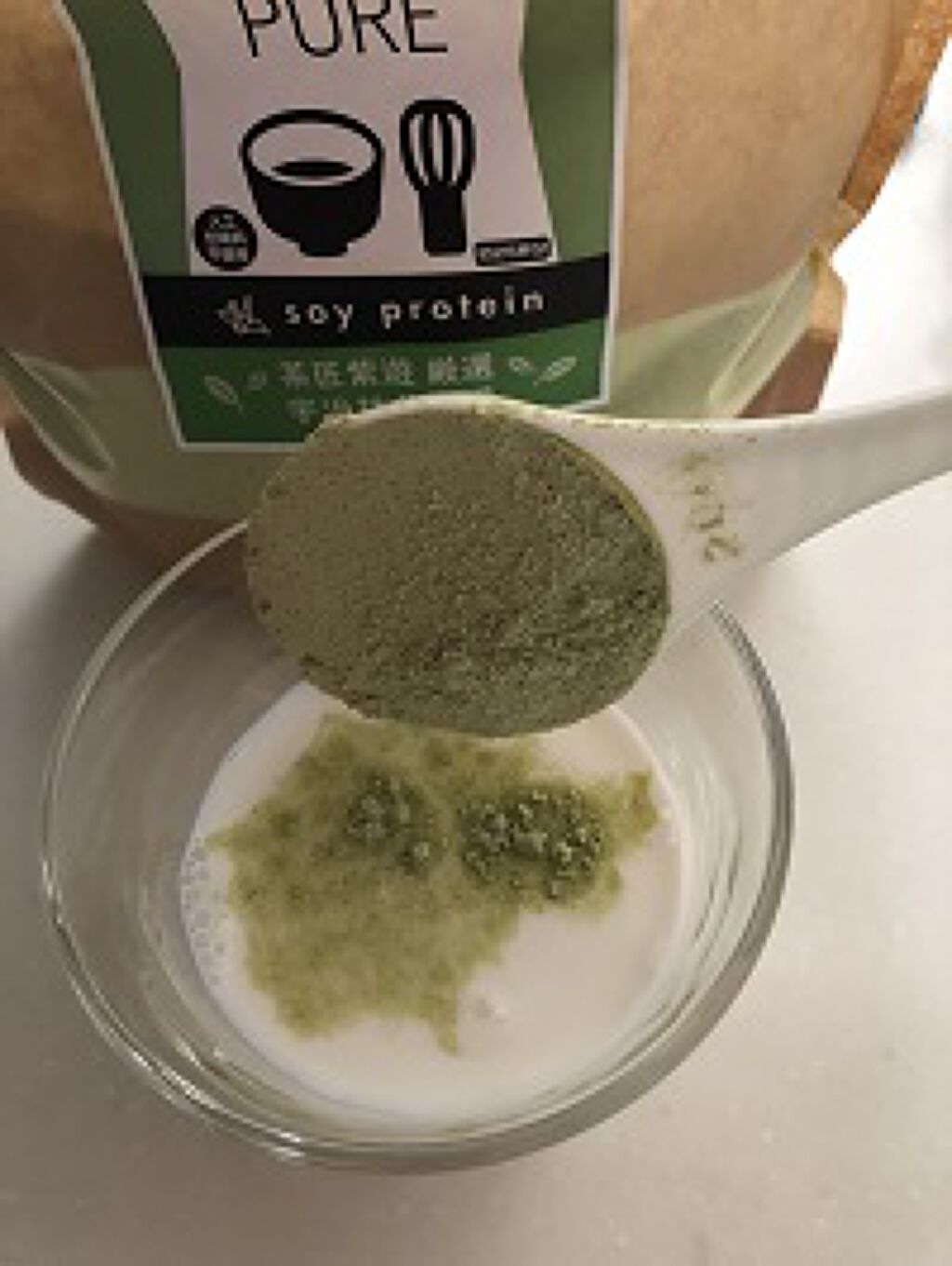 MATCHA PURE(プロテインパウダー)/ピュアパートナー/ソイプロテインを使ったクチコミ(3枚目)