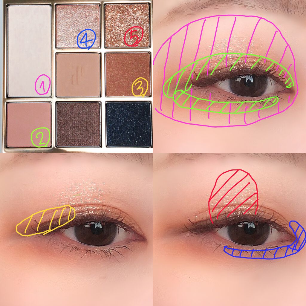 ドットオンムードアイパレット/Heart Percent/アイシャドウパレットを使ったクチコミ(4枚目)