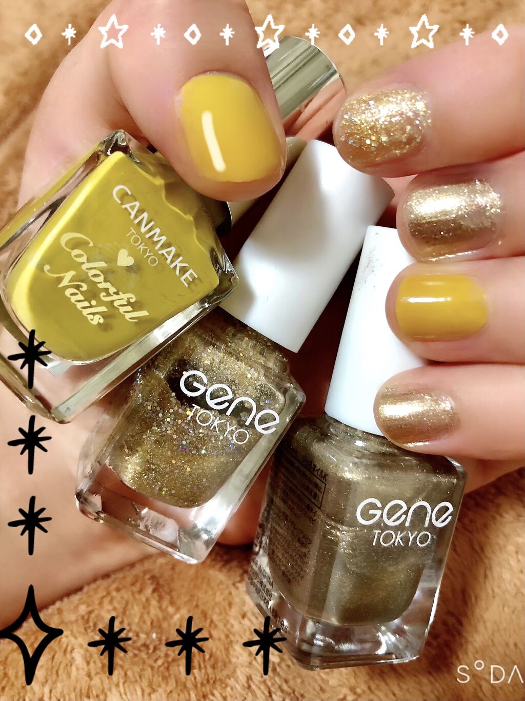 #GENEネイル,#ゴールドネイル,#マスタード_ネイルのネイルデザイン