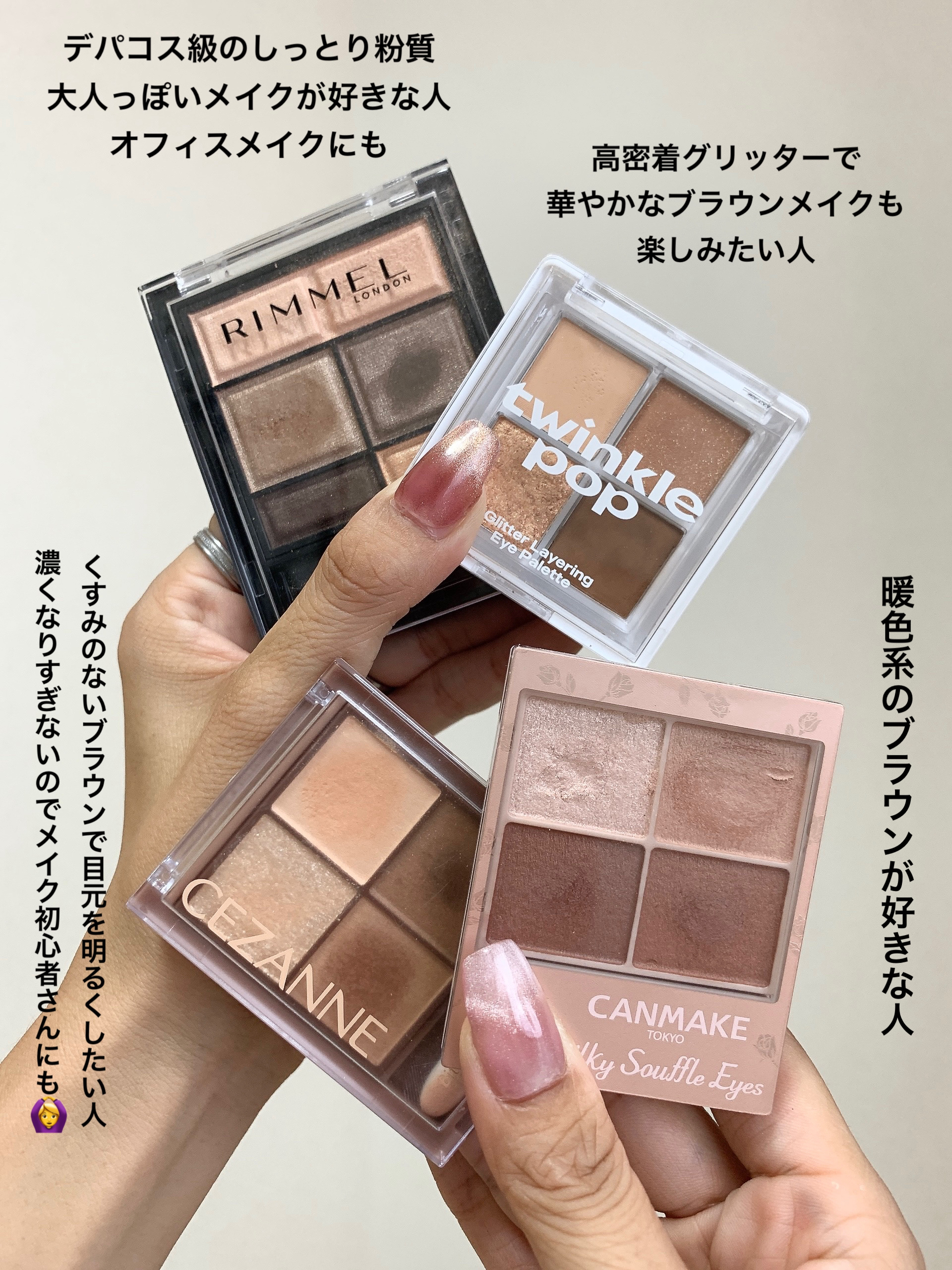 キャンメイク・CEZANNE・リンメル ロンドン・TWINKLE POPのパウダー