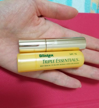 Blistex トリプルエッセンシャルズのクチコミ「#ガチレビュー Blistexトリプルエッセンシャルズ　甘い香り　寝る前の癒し効果と潤い補充にいい..」（1枚目）