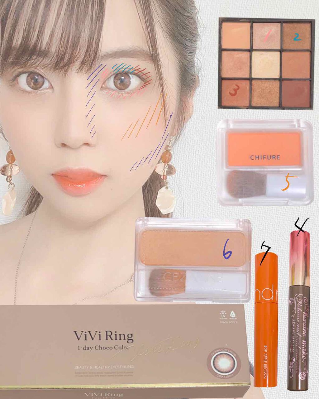 チーク カラー(ブラシ付)/ちふれ/パウダーチークを使ったクチコミ(2枚目)