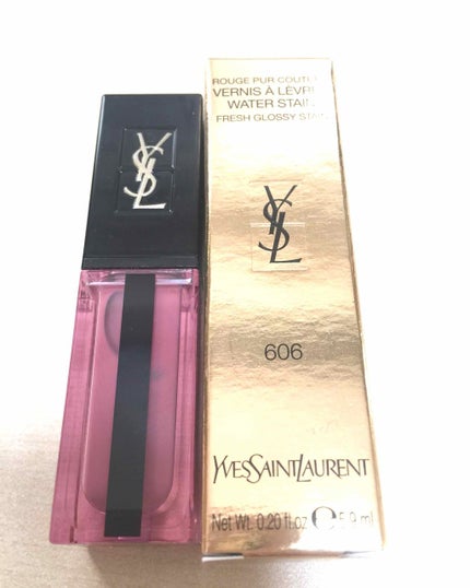ルージュ ピュールクチュール ヴェルニ ウォーターステイン 606 ローズウッド フロウ/YVES SAINT LAURENT BEAUTE/口紅を使ったクチコミ(1枚目)