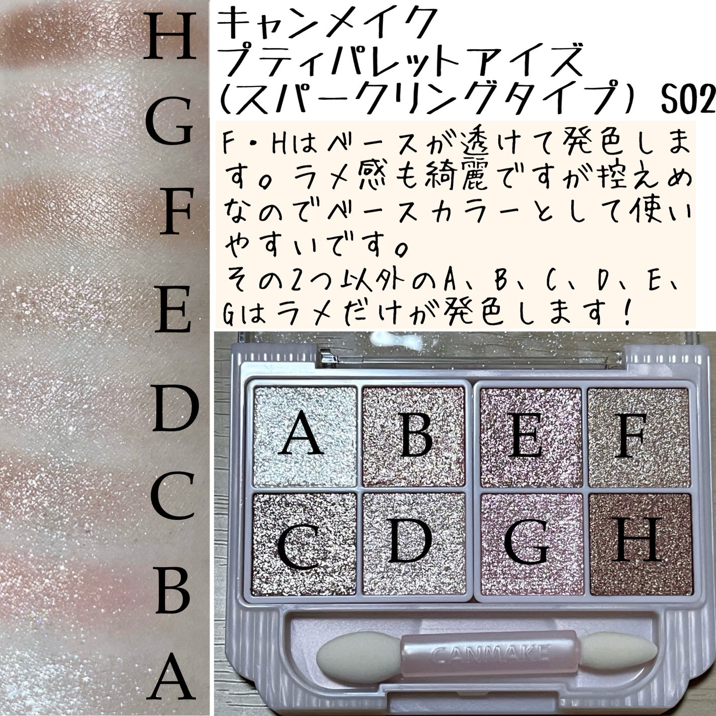 プティパレットアイズ(スパークリングタイプ)/キャンメイク/アイシャドウを使ったクチコミ(3枚目)
