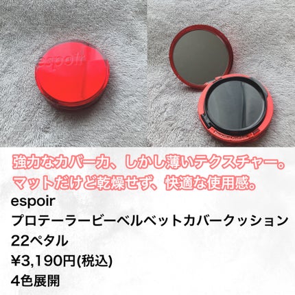 プロテーラービーベルベットカバークッション/espoir/クッションファンデーションを使ったクチコミ(2枚目)