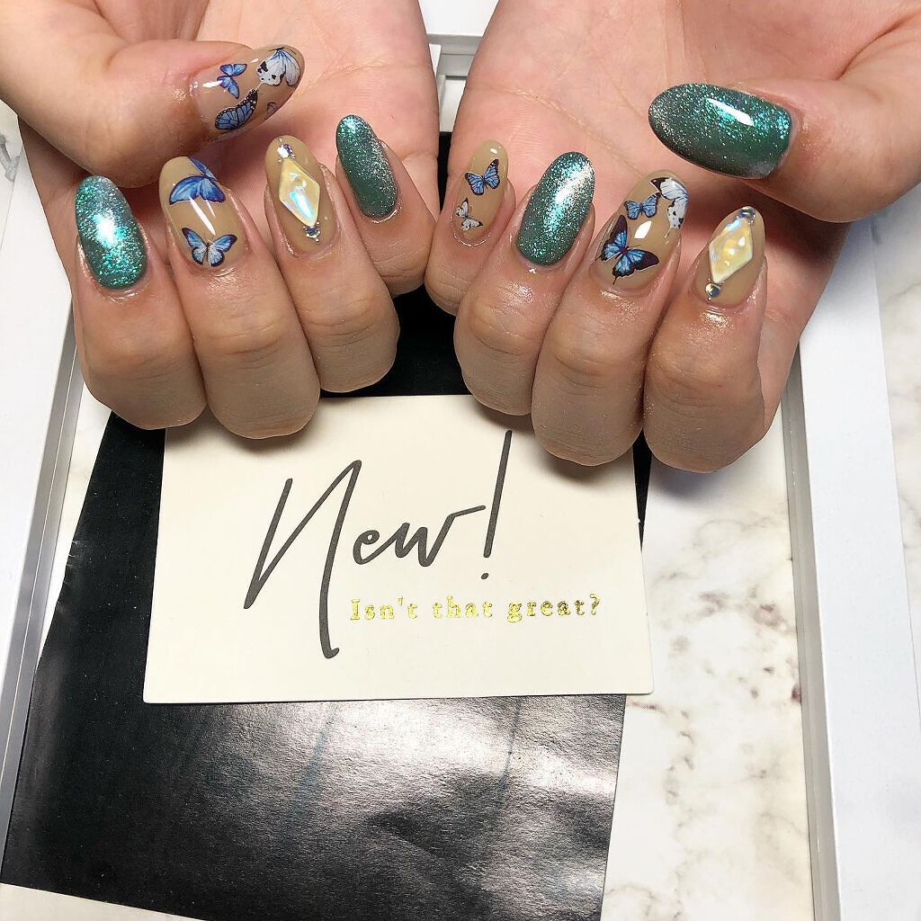 cst on LIPS 「#🦋今‼︎人気沸騰中♡♡♡オルチャンネイル💅と流行りの緑を合わ..」(3枚目)