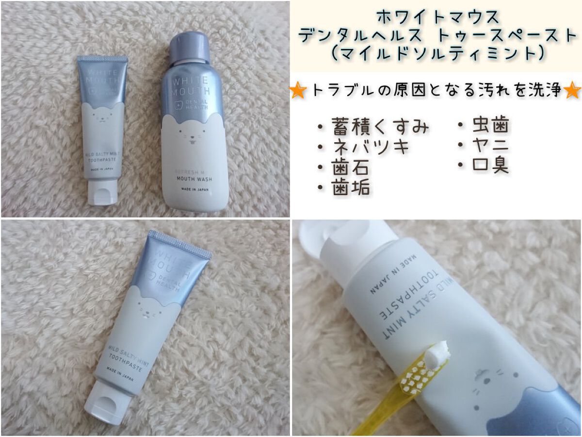 ホワイトマウス デンタルヘルス トゥースペースト マイルドソルティミント/ホワイトマウス/歯磨き粉を使ったクチコミ（1枚目）