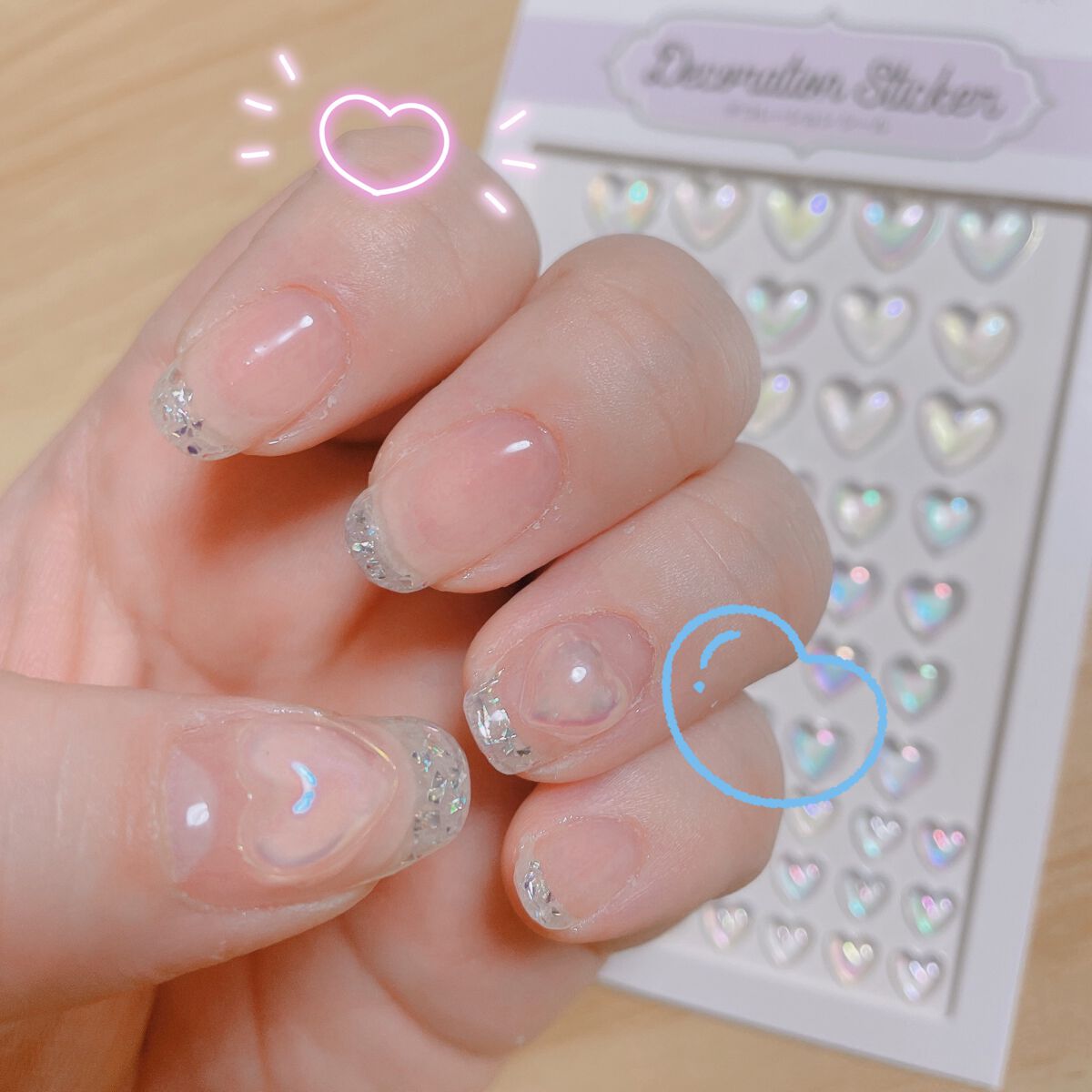 メリー on LIPS 「【ぷっくり】セリアで買ったデコレーションシール、大きすぎるけど..」(1枚目)